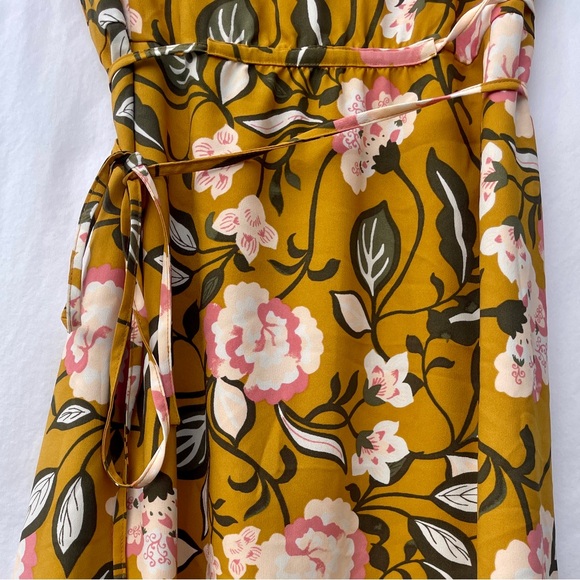 LOFT Mustard Floral Midi Dress - Picture 5 of 10